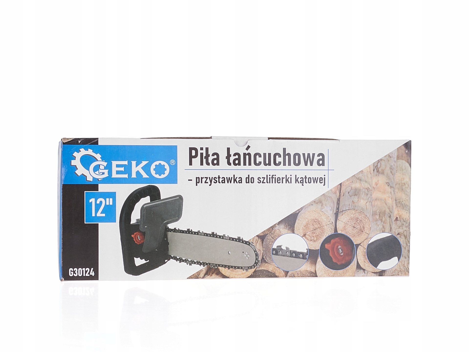 ADAPTER DO SZLIFIERKI KĄTOWEJ PIŁA ŁAŃCUCHOWA PRZYSTAWKA PIŁY 12' G30124 Długość prowadnicy 34 cm