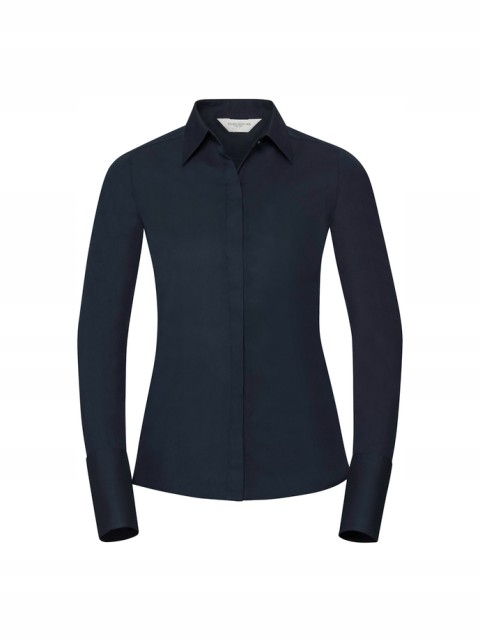 Dámská košile s dlouhým rukávem Ultimate Stretch Russell Bright Navy Xs
