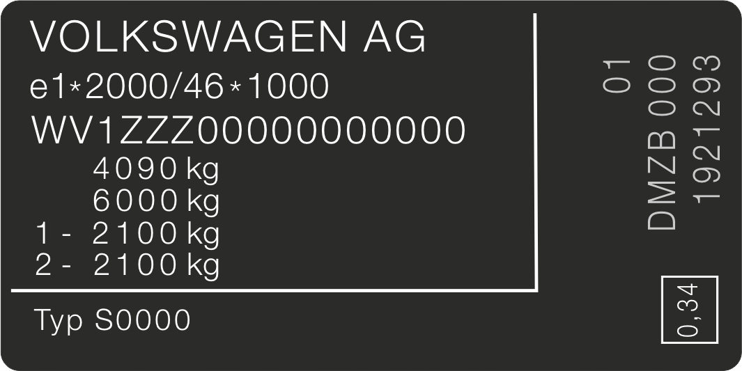Tabliczka znamionowa Audi naklejka znamionowe tabliczki