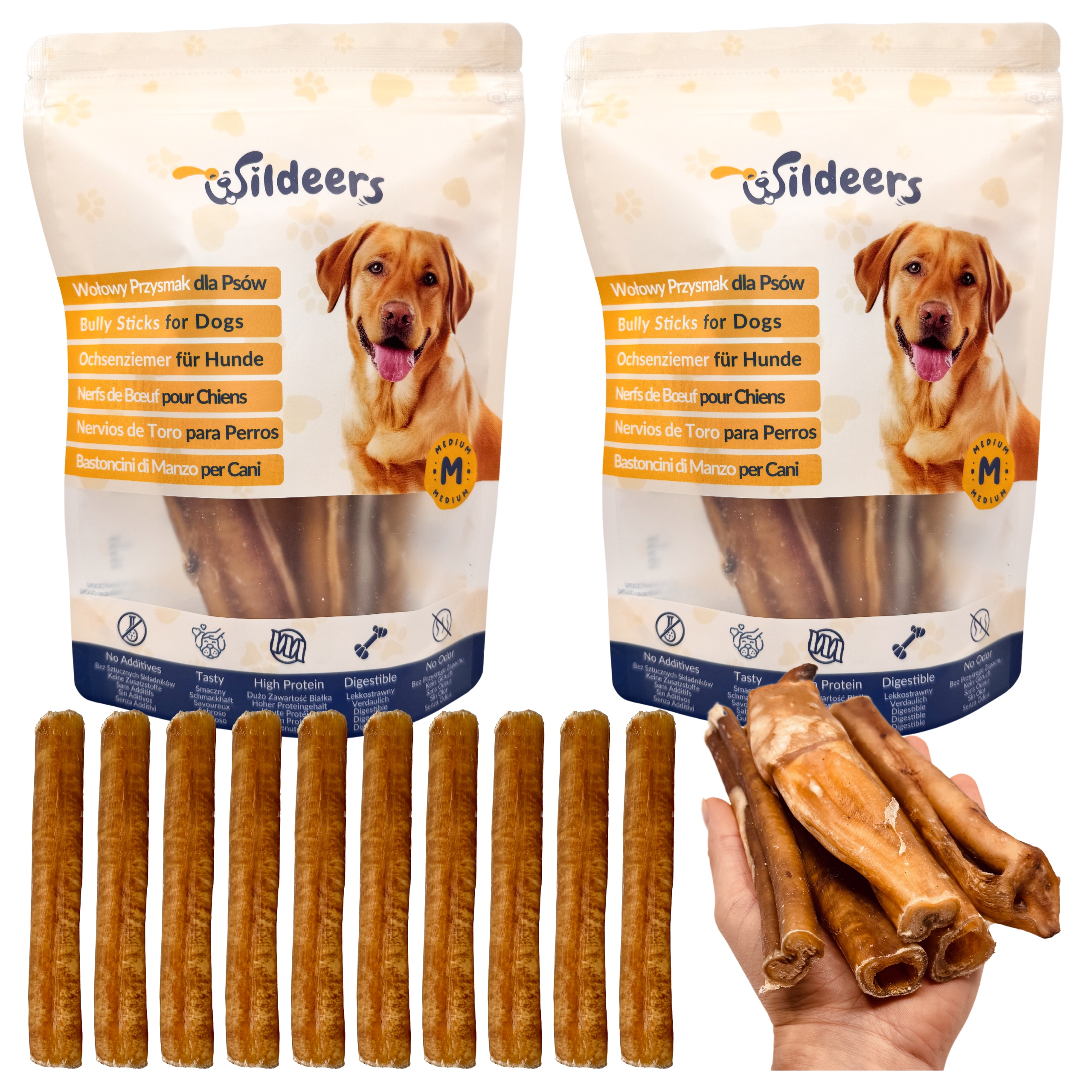 Levně Hovězí Premium Tlustý 10 ks 15 cm Bezpečná Pamlsek kousátko pro psa