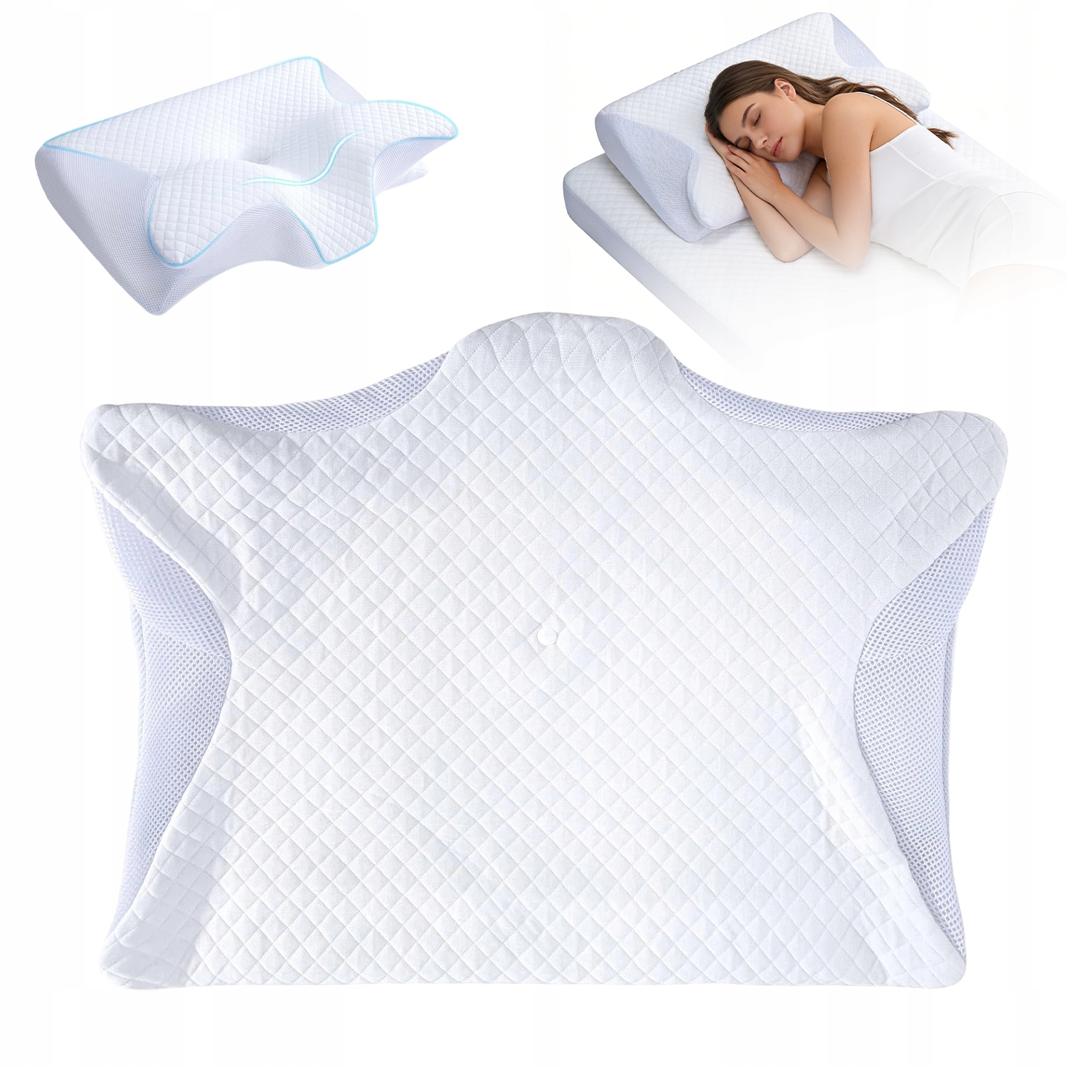 Poduszka Ortopedyczna Memory Foam Ergonomiczna Ulga W Napięciu Mięśni Szyi