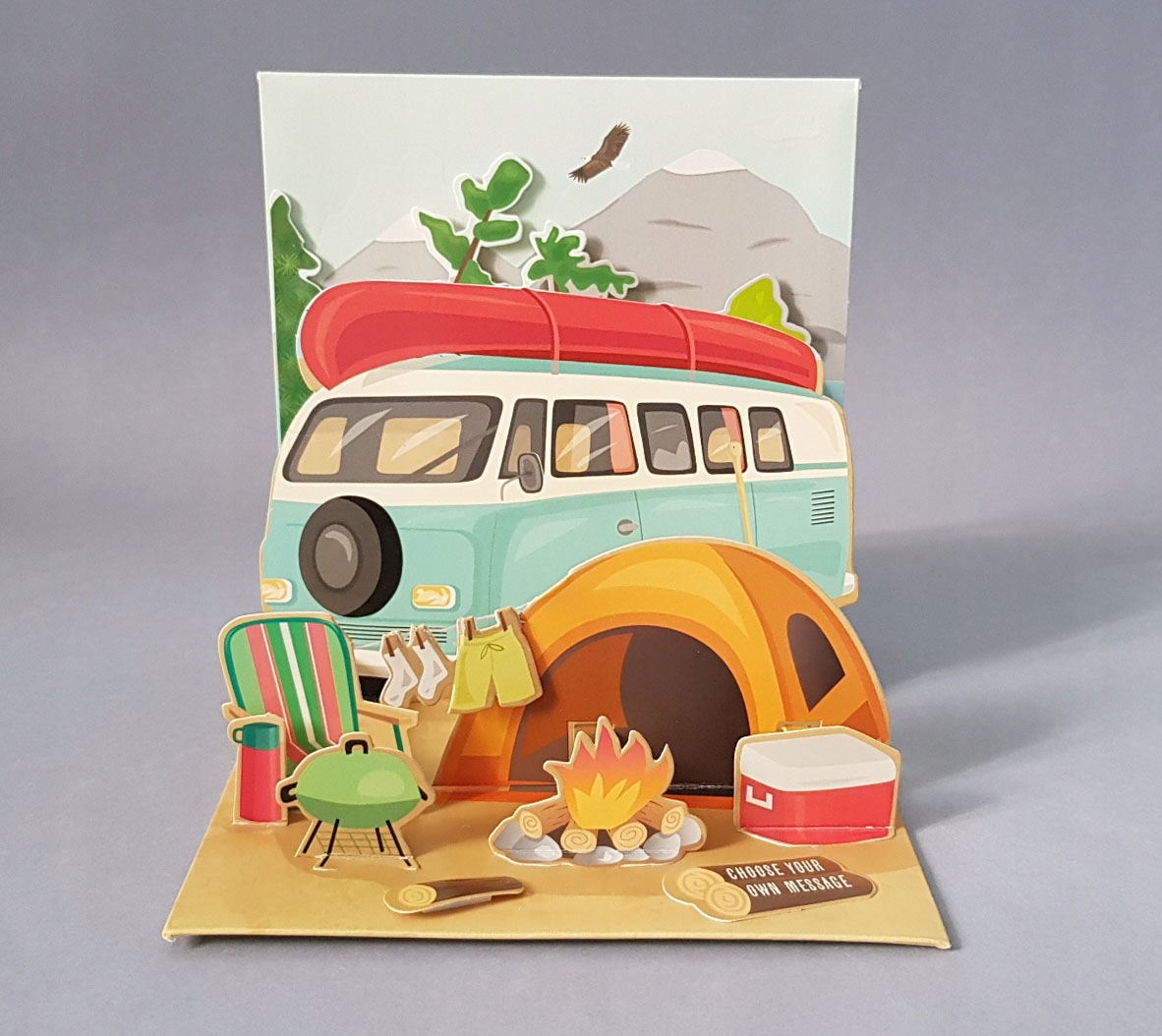 URLOP CAMPER EMERYTURA WAKACJE super kartka 3D Stan opakowania oryginalne