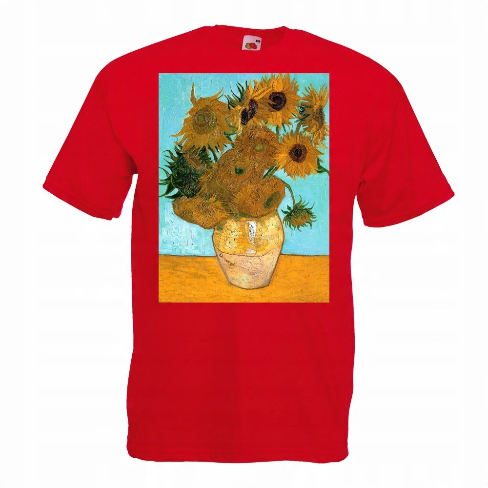 

Koszulka z nadrukiem Van Gogh słoneczniki L czerw