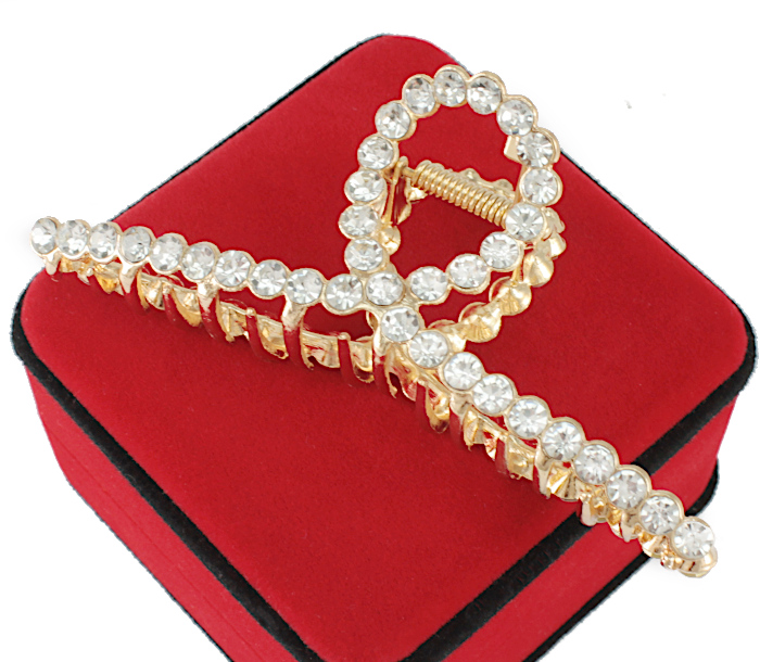 

Klamra Do Włosów Duża Metalowa Szklane Cyrkonie