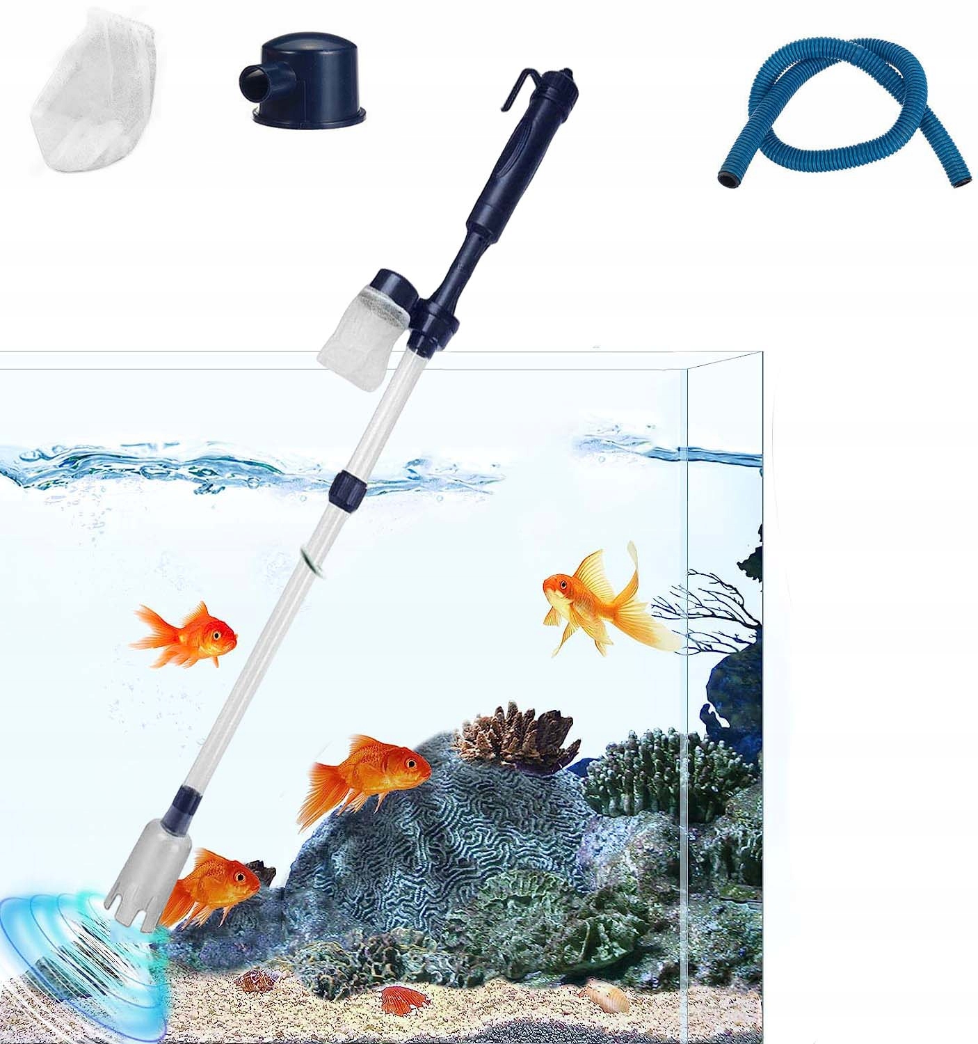 Odmulčovač pro výměnu vody v akváriu pro čištění štěrku 52 cm