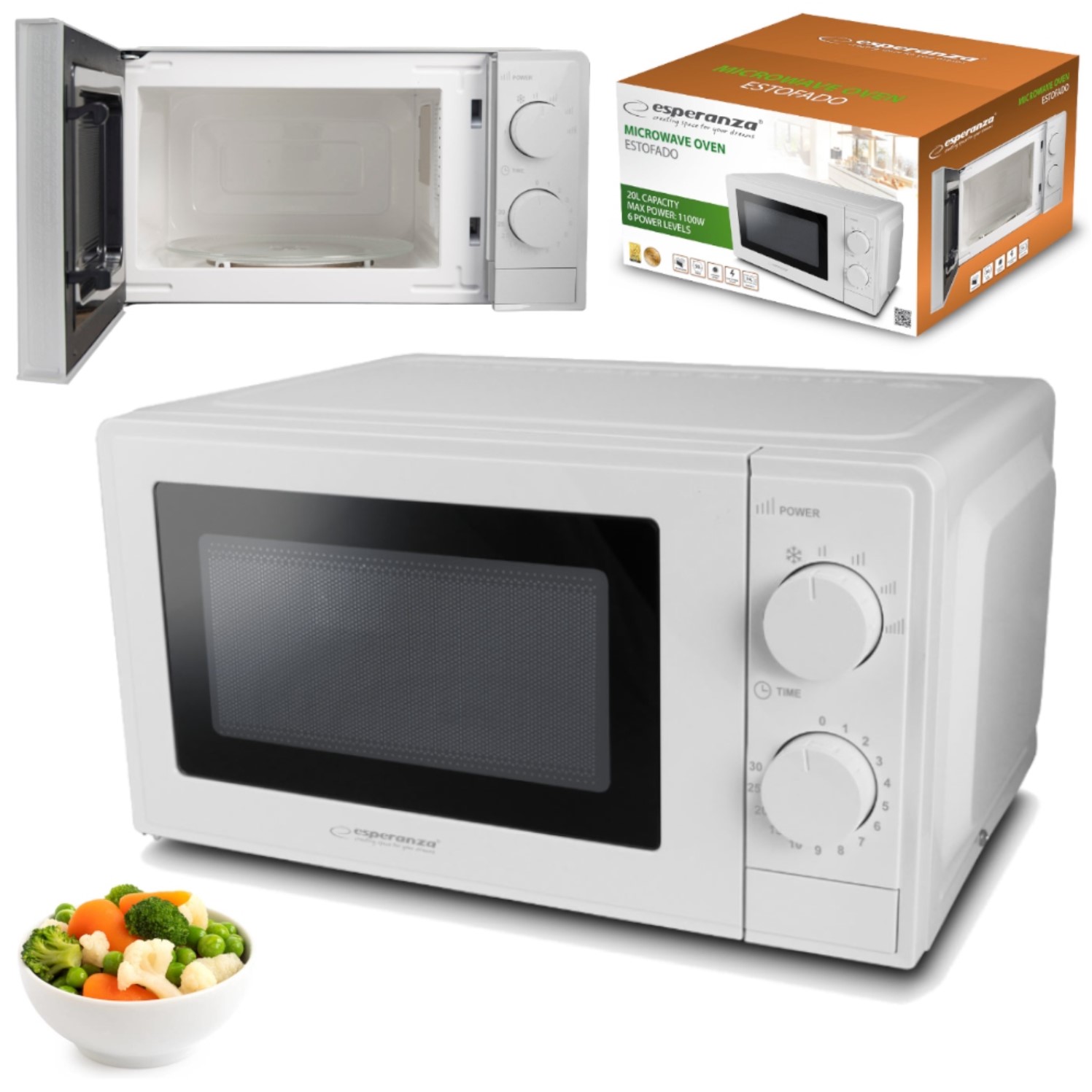 MIKROFALA MIKROFALÓWKA KUCHENKA MIKROFALOWA WOLNOSTOJĄCA MOCNA BIAŁA
