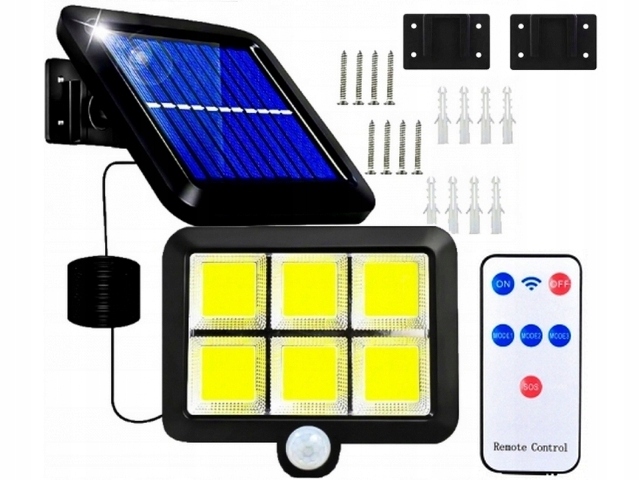 

Lampa Solarna 120LED Z Czujnikeim Ruchu Cob Pilot