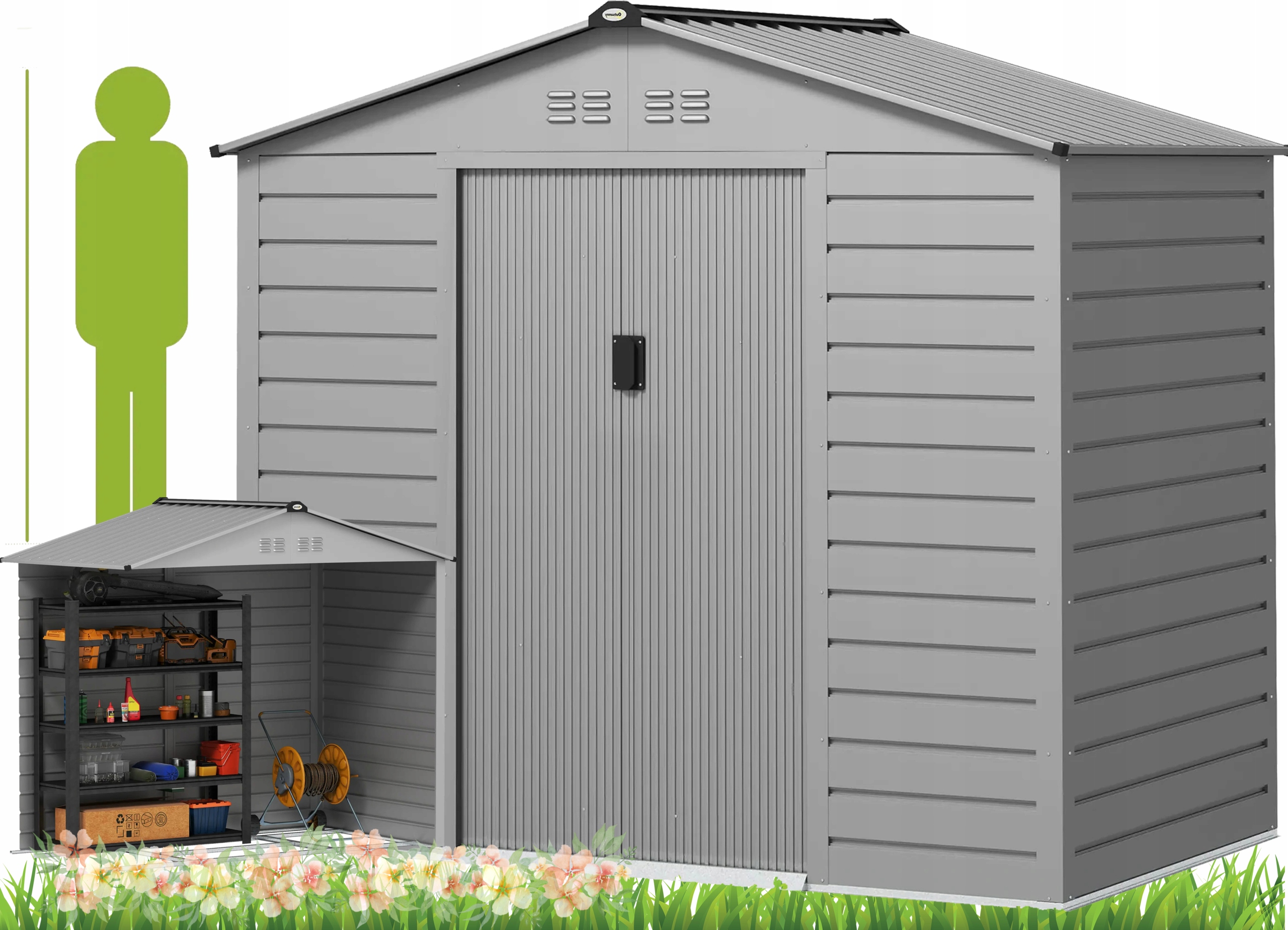 Wiata Domek Garáž Zahradní Úložný Prostor Betlém Ocelový 213x131x192 cm 2,43 m2