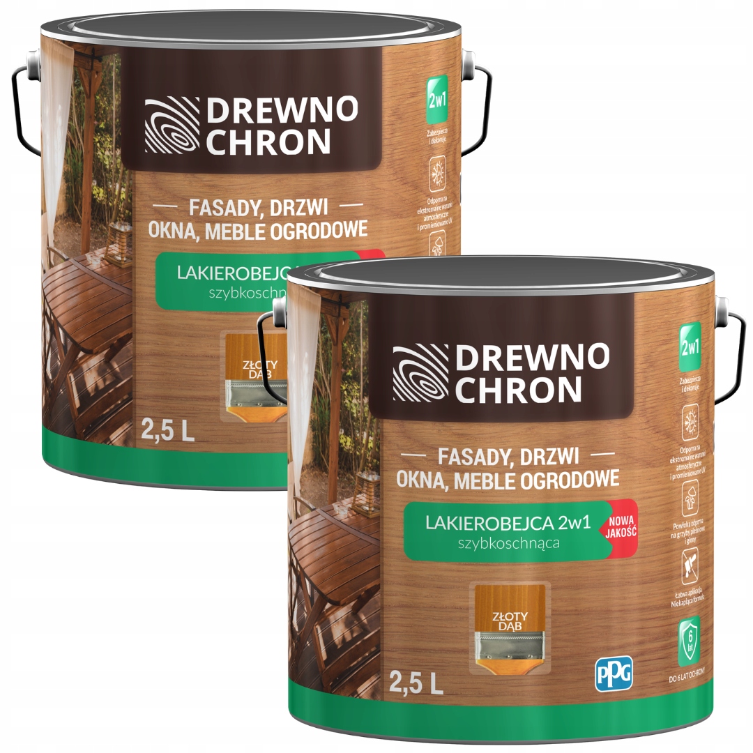Set Drewnochron Lakobejca 2V1 2x2,5L Na Dřevo Dub Zlatý 5L