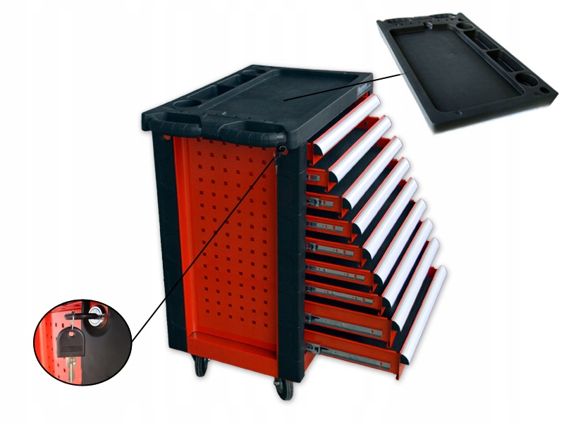 Wózek narzędziowy szafka warsztatowa Sherman 6/9cz Kolor czerwony