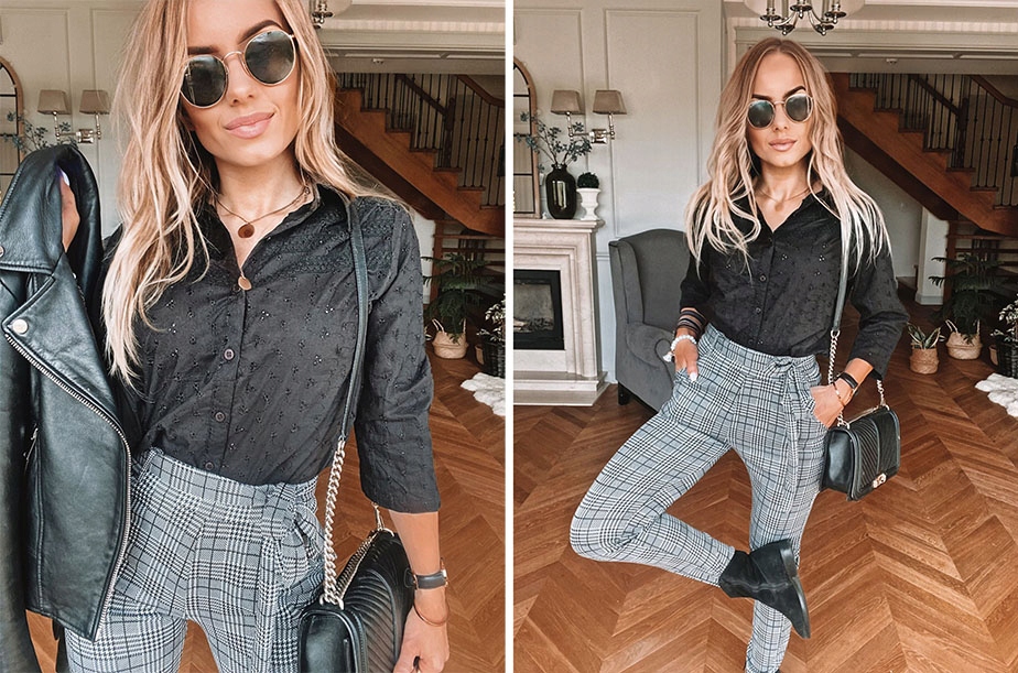 Kobieca efektowna modna KOSZULA bluzka Rękaw rękaw 3/4