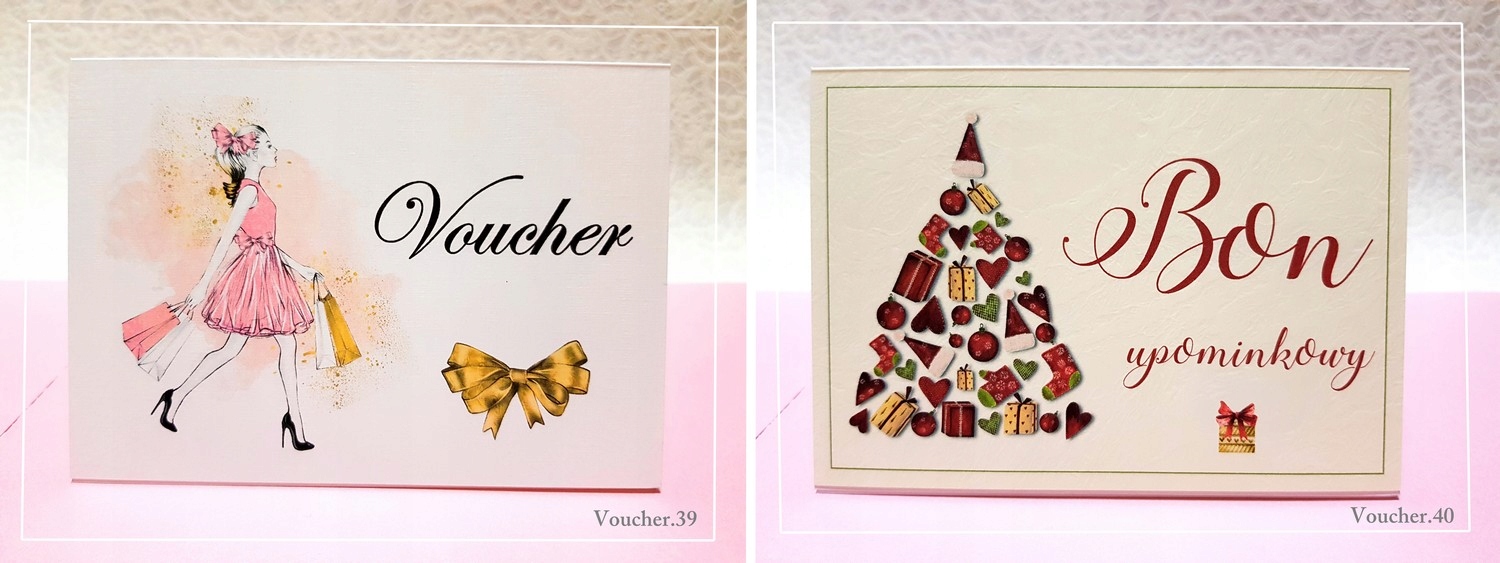 BONY PODARUNKOWE UPOMINKOWE voucher ŚWIĄTECZNE Grubość papieru 2 g