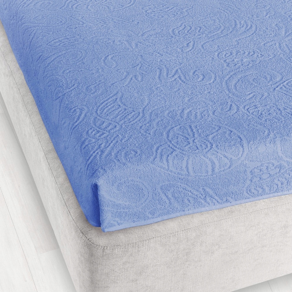 Froté prostěradlo bez gumičky Tulipán 175x220 Zwoltex modré Tlusté