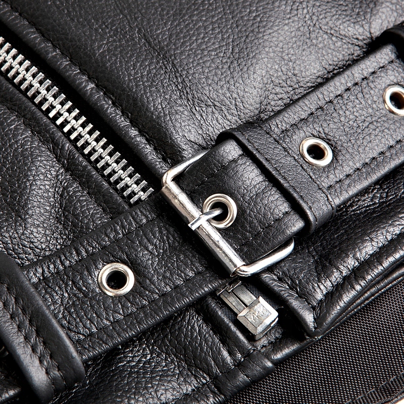 DAMSKA KURTKA SKÓRZANA OZONE RAMONES LADY BLACK XL Materiał skóra