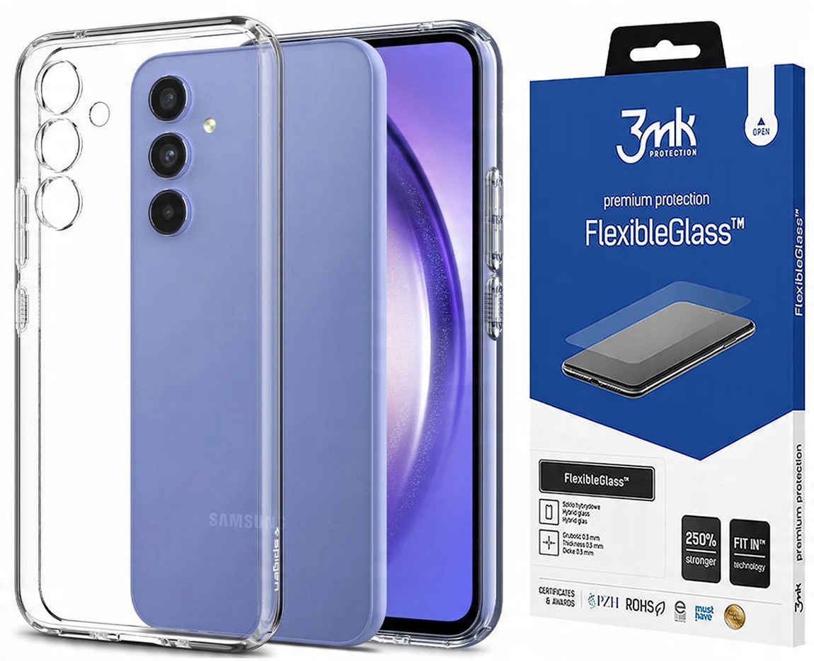 

Etui do Samsung Galaxy A54 5G, Spigen+ Szkło 3MK