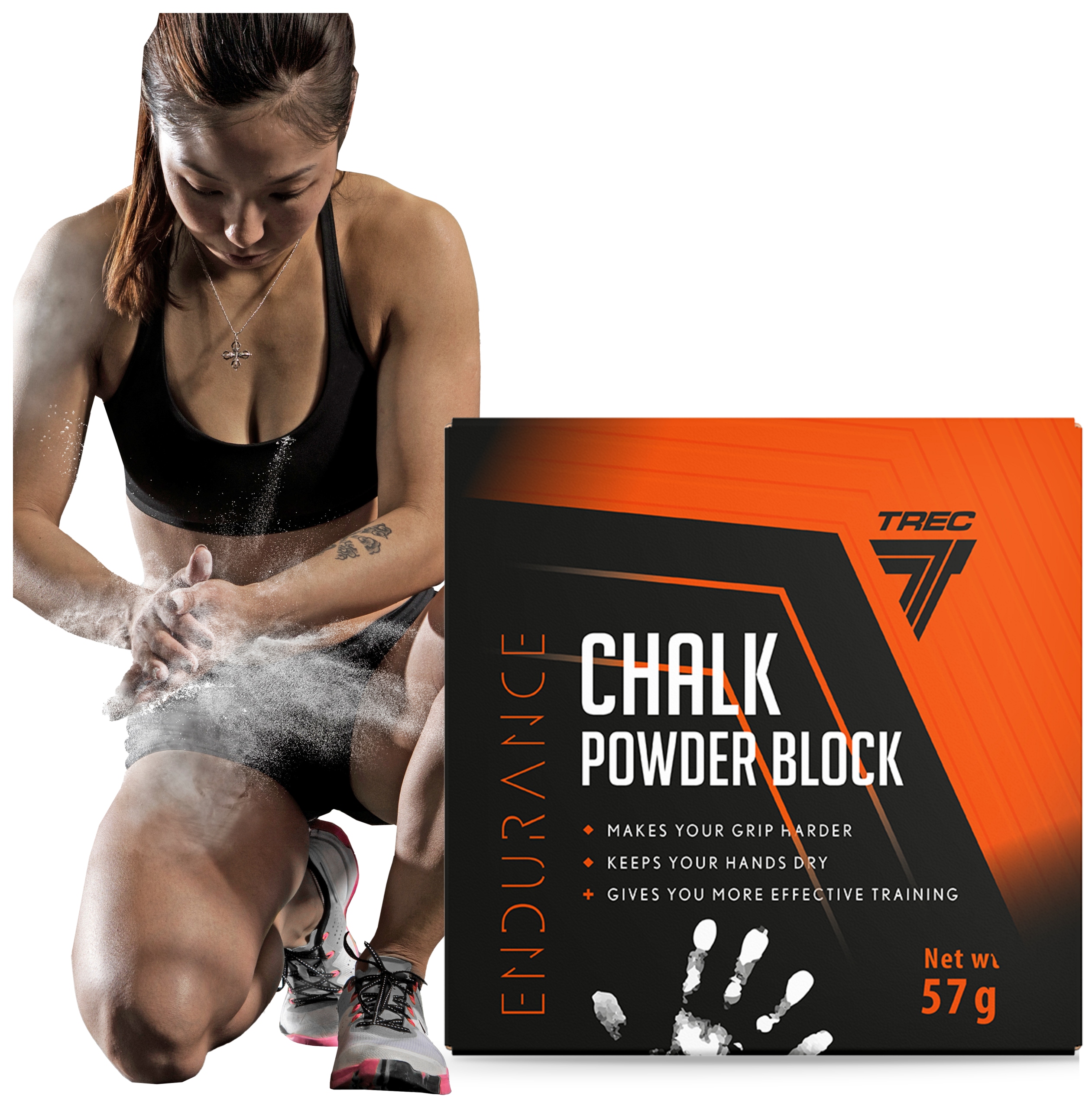 TREC CHALK 57g BLOCK TALK MAGNEZJA W KOSTCE NA LEPSZY CHWYT PRZYCZEPNOŚĆ