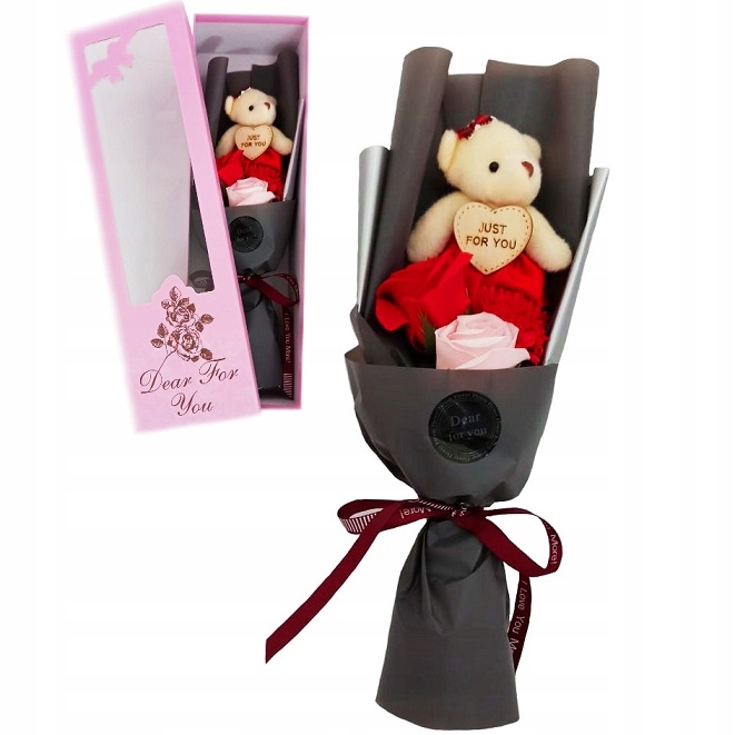 

Bukiet Mydlany Miś Kwiaty Flower Box Walentynki