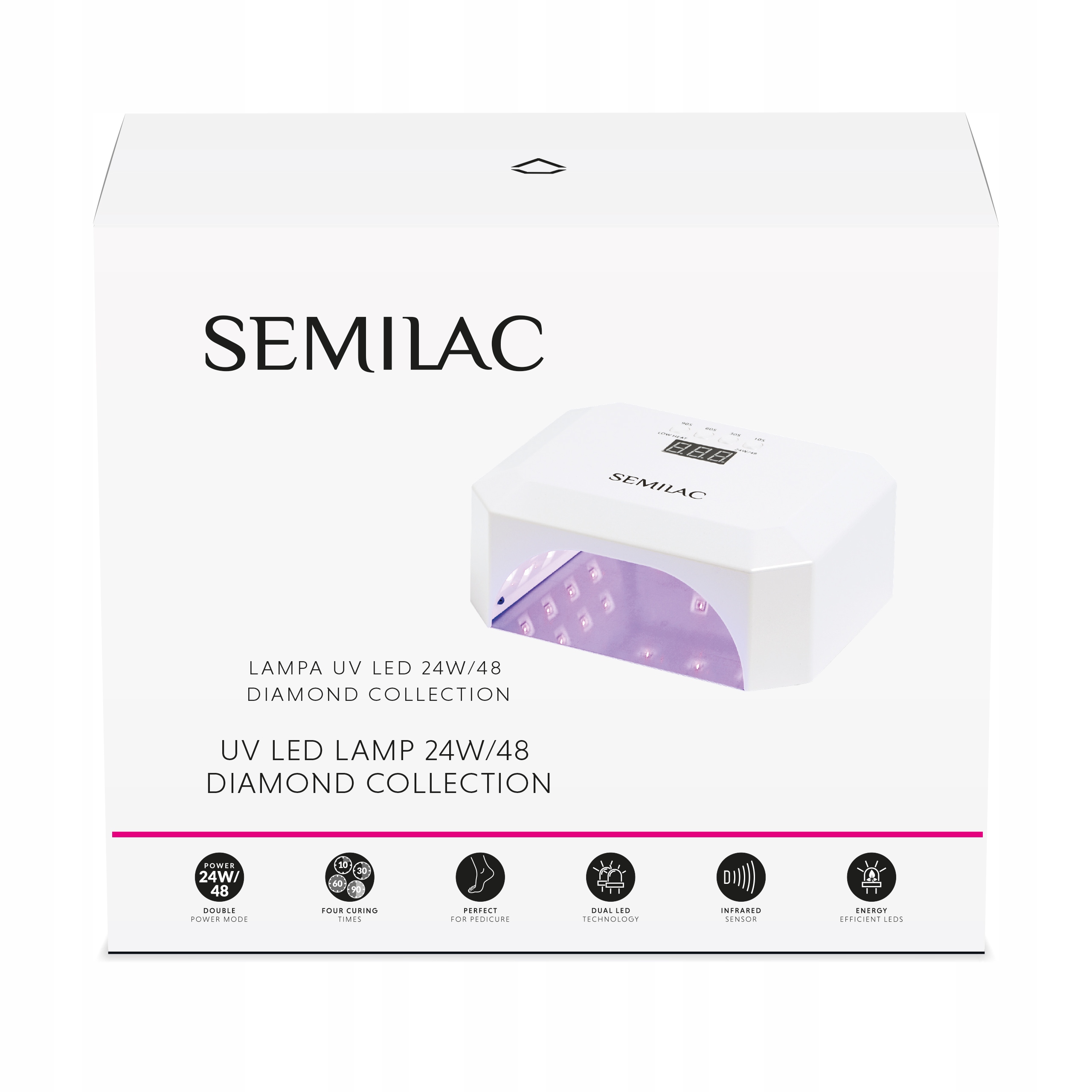 SEMILAC LAMPA DO PAZNOKCI UV LED 24W/48 DIAMOND Model Diamond Collection 24W/48