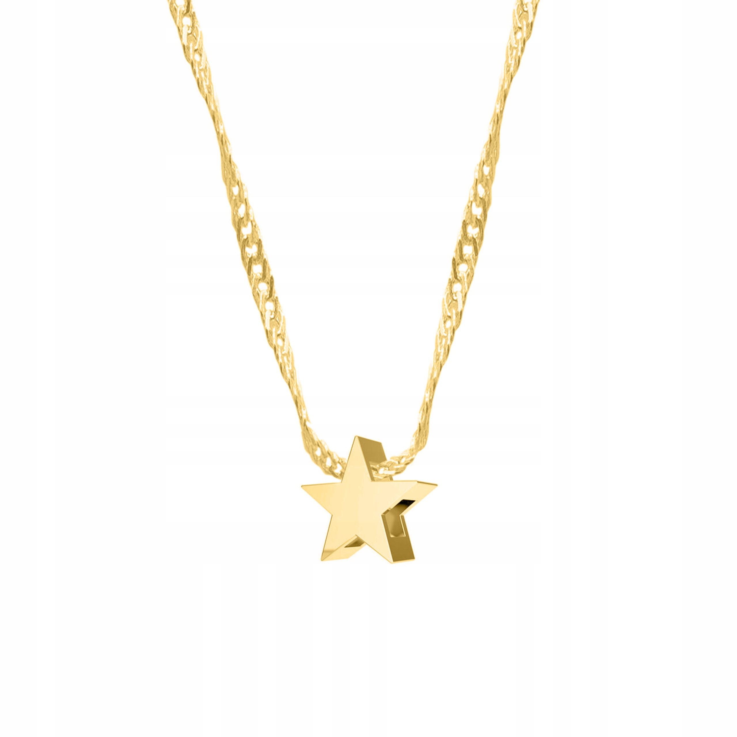 Zlatý Náhrdelník Krásný Řetízek Pozlacená Hvězdička Hvězda Star stříbro 925