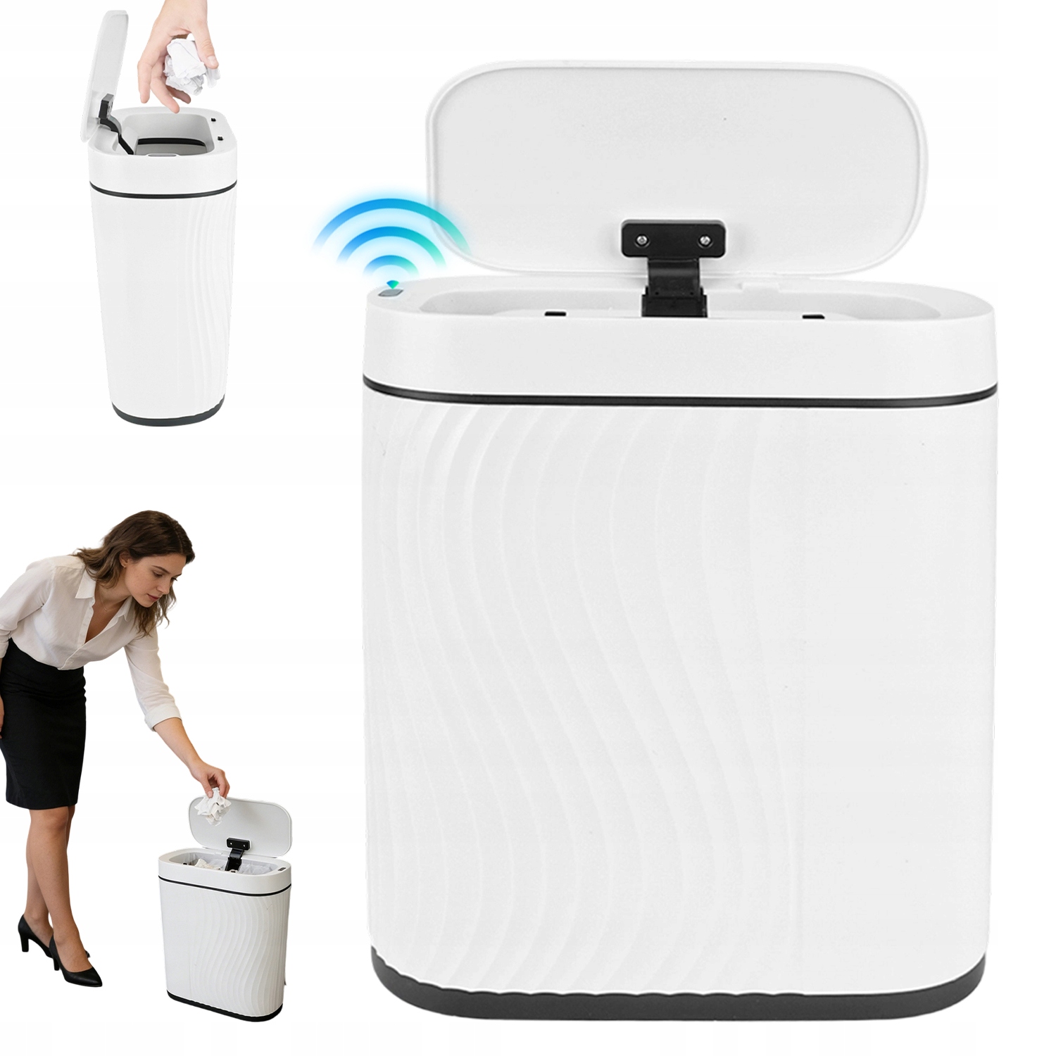 Inteligentní Odpadkový Koš 8 L Bílý Senzor Automatické Otevírání Do Domácnosti