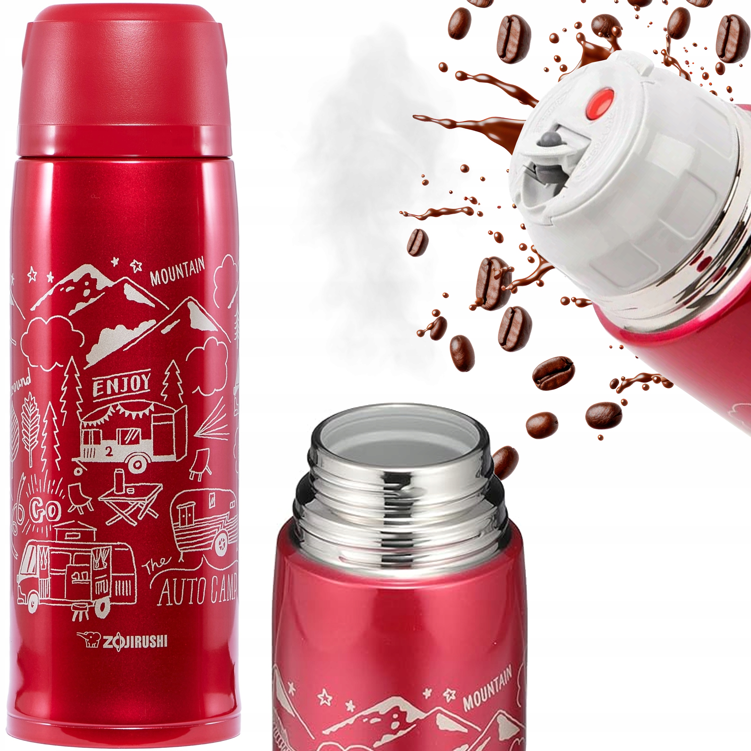 Termos stalowy Zojirushi SJ-JS08-RA czerwony 0,82L