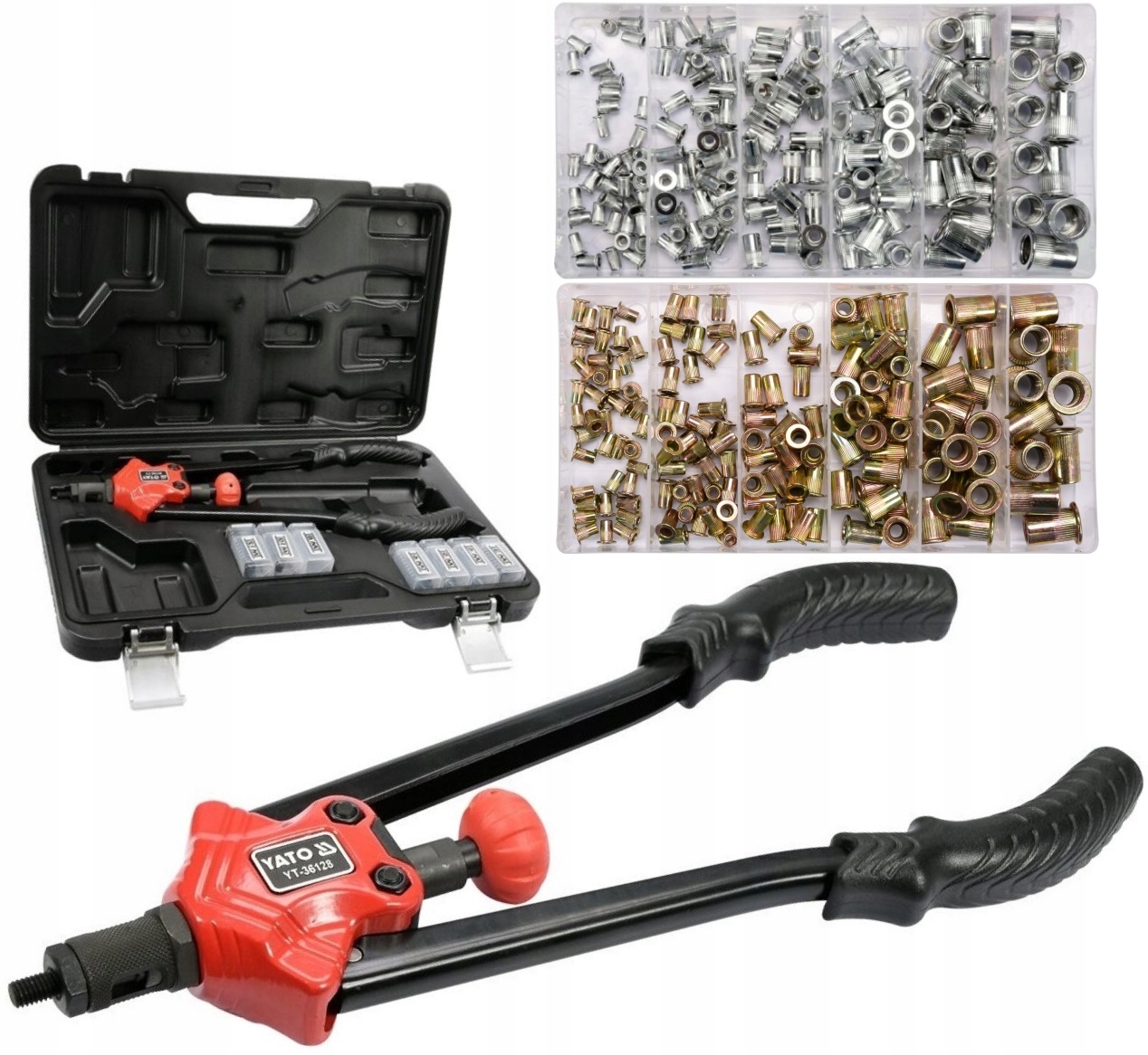 YATO NITOWNICA RĘCZNA NITONAKRĘTEK M3-M12 WALIZKA +300szt NITY NITONAKRĘTKI Zasilanie ręczne