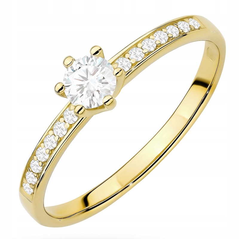 Zlatý Prstýnek pr. 585 14k Laboratorní diamanty 0,37ct