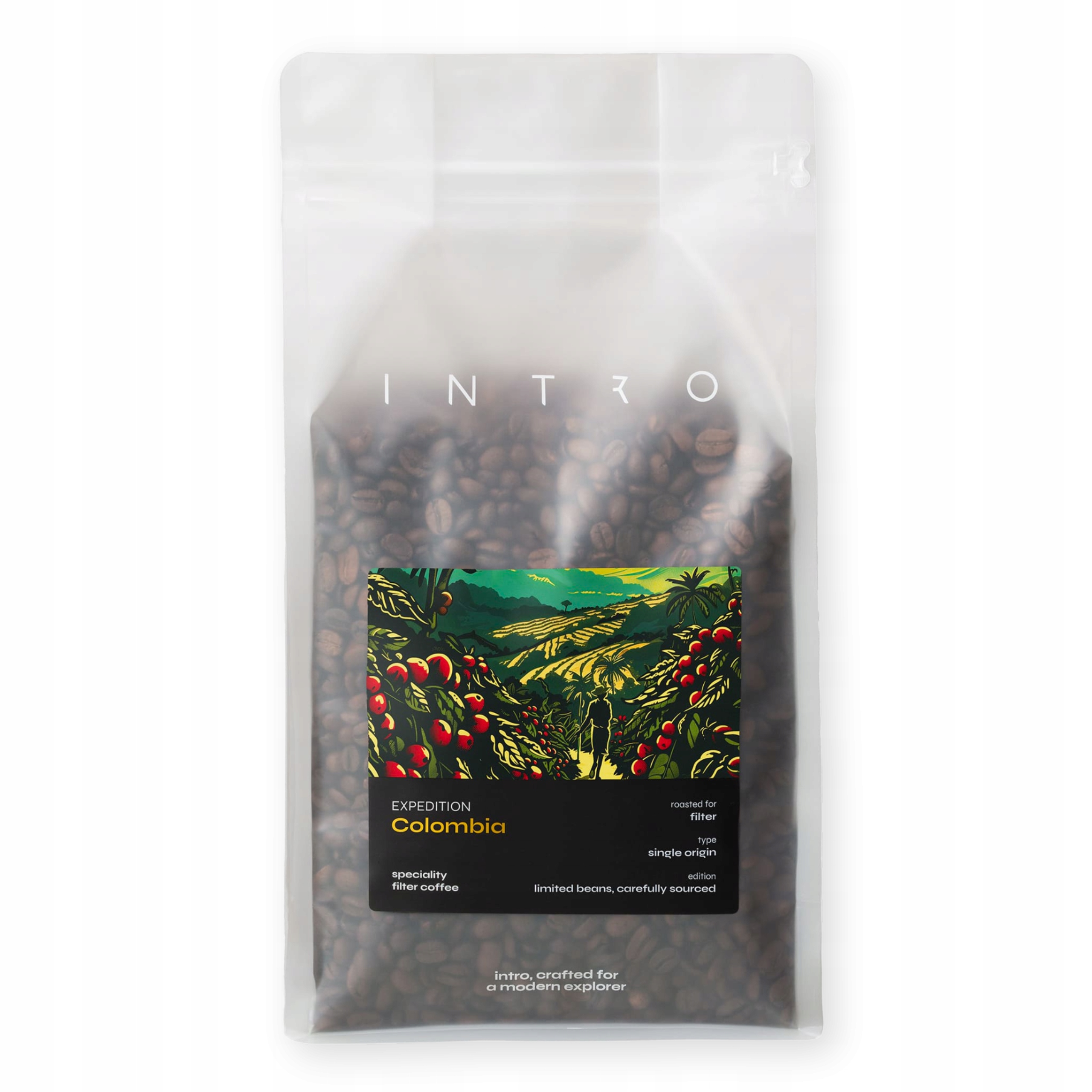 Levně Káva Zrnková 1 kg Kolumbie Huila Káva Speciality Jasně pražená Přelivová