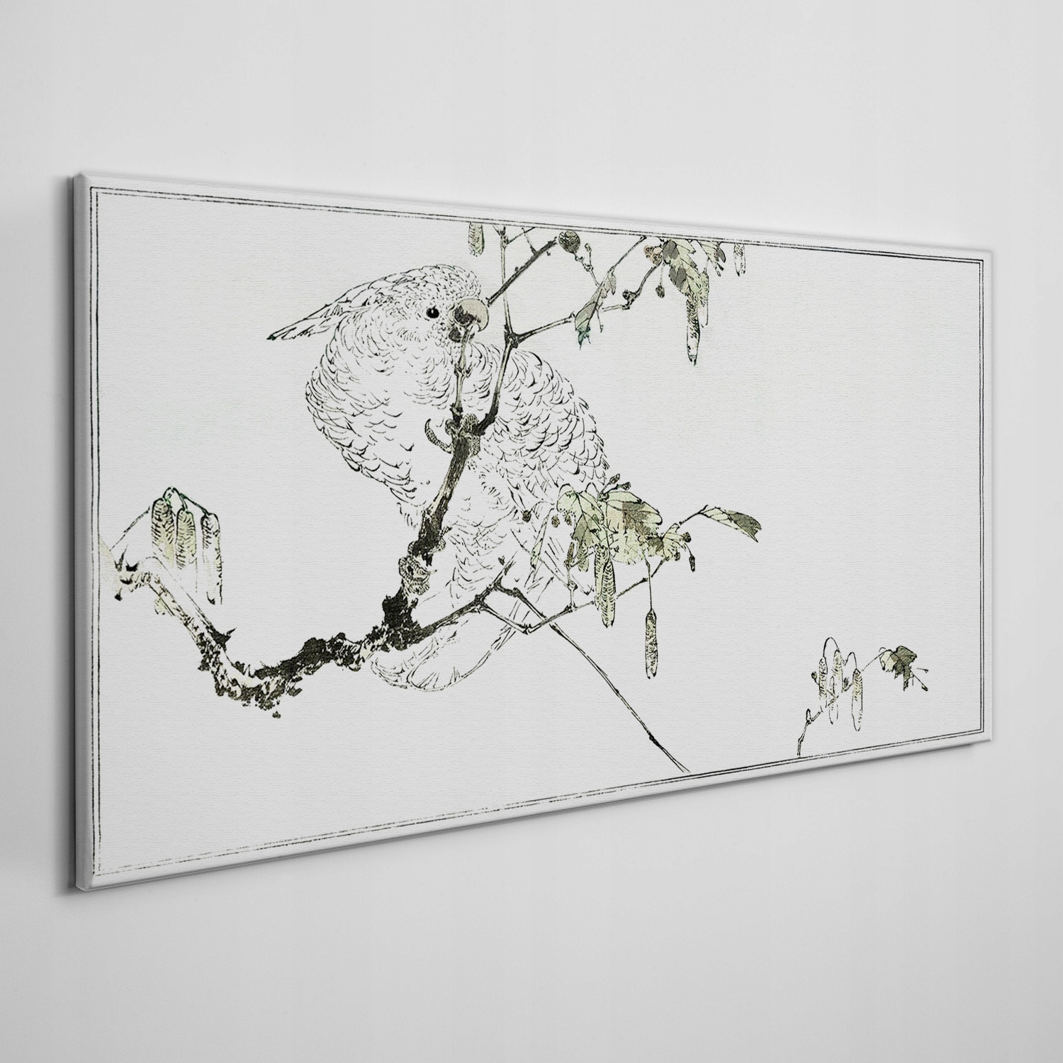 

Obraz płótno Gałąź liście zwierzę papuga 140x70 cm