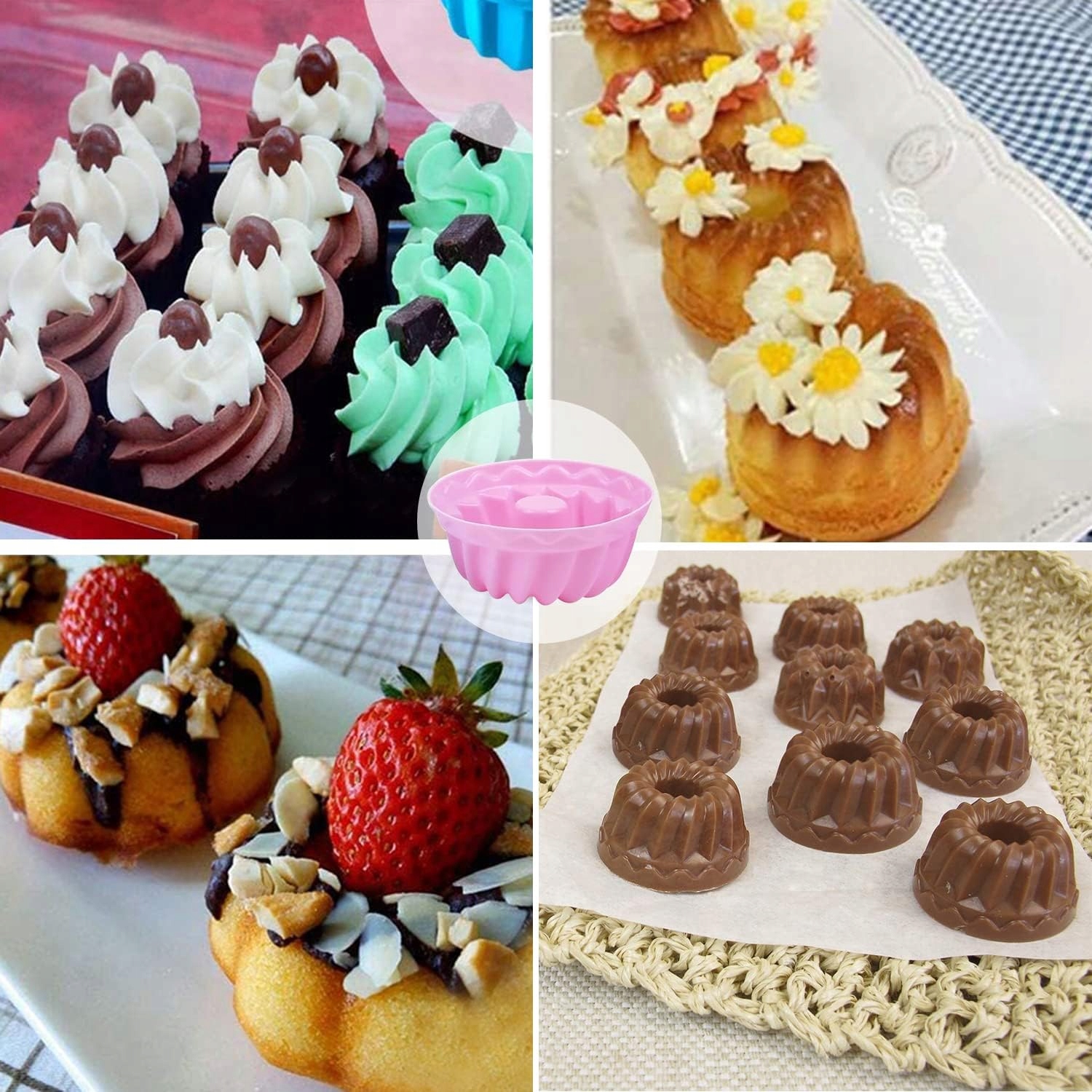 FOREMKI DO MUFFINEK BABECZEK SILIKONOWE PIECZENIA PAPILOTKI FORMA 12szt Materiał silikon