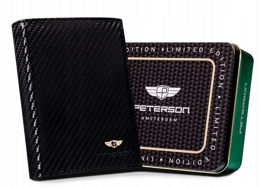 Portfel skórzany męski z ochroną kart Rfid Peterson ze skóry