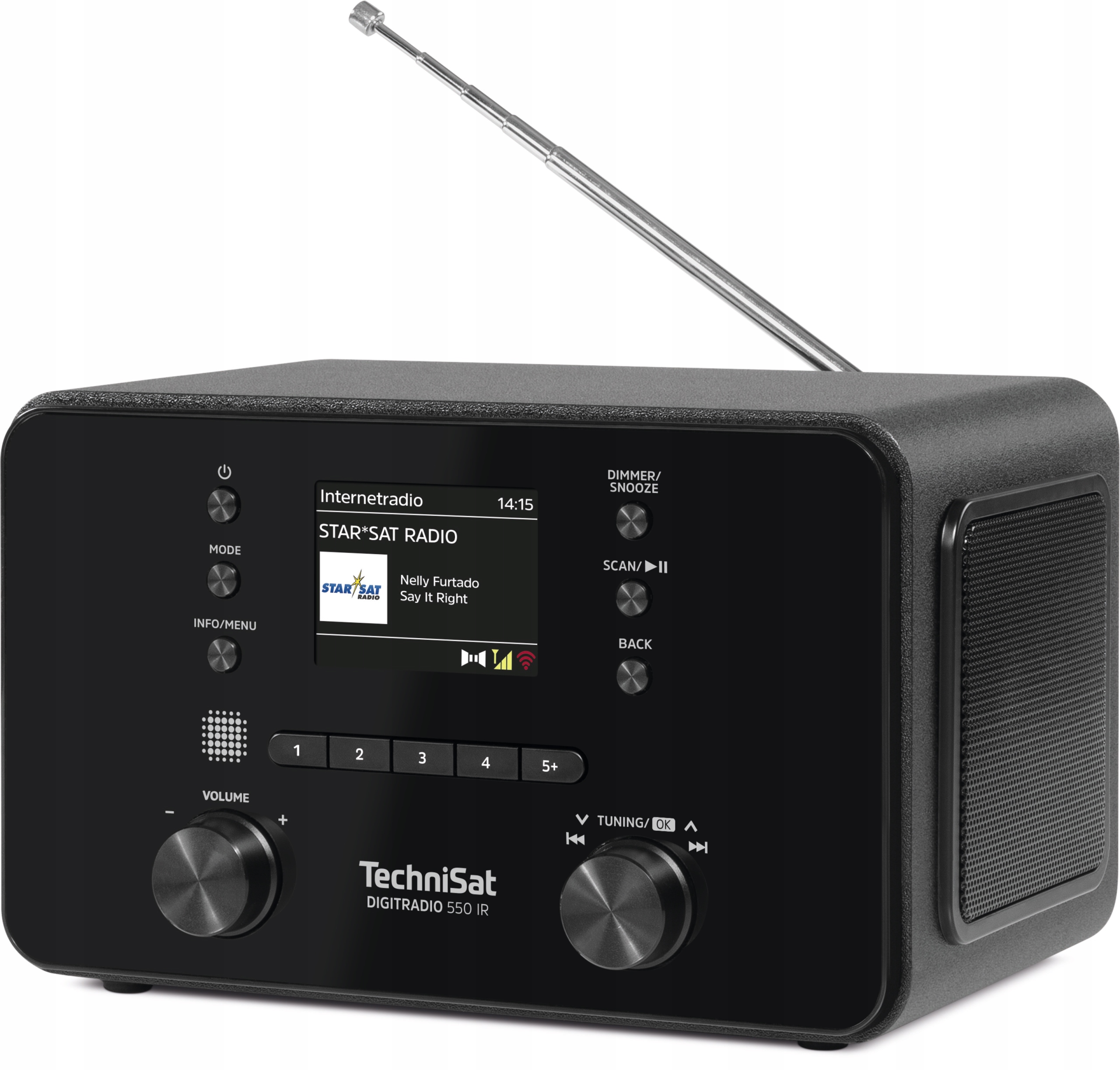 Radio FM DAB+ Internetowe Technisat 550 IR WiFi USB Bluetooth MP3 Kolor czarny