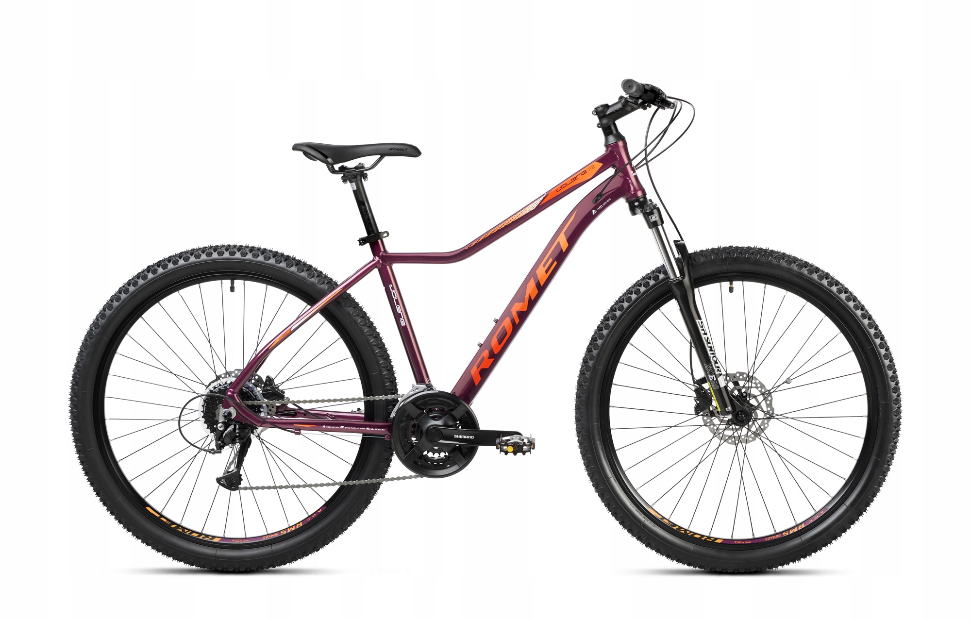 Rower górski Mtb Romet Jolene 7.2 27.5" purpurowo-pomarańczowy