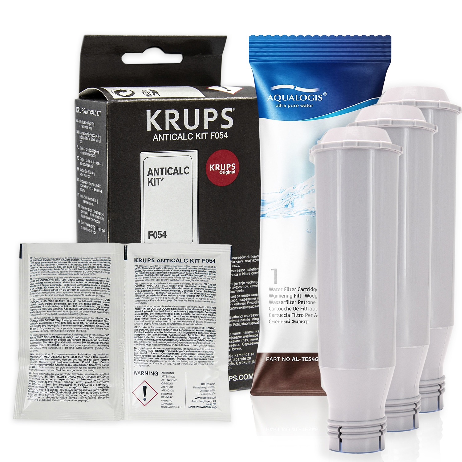 3x AL-TES46 Filtr do kávovaru Krups Odvápňovač Krups F054