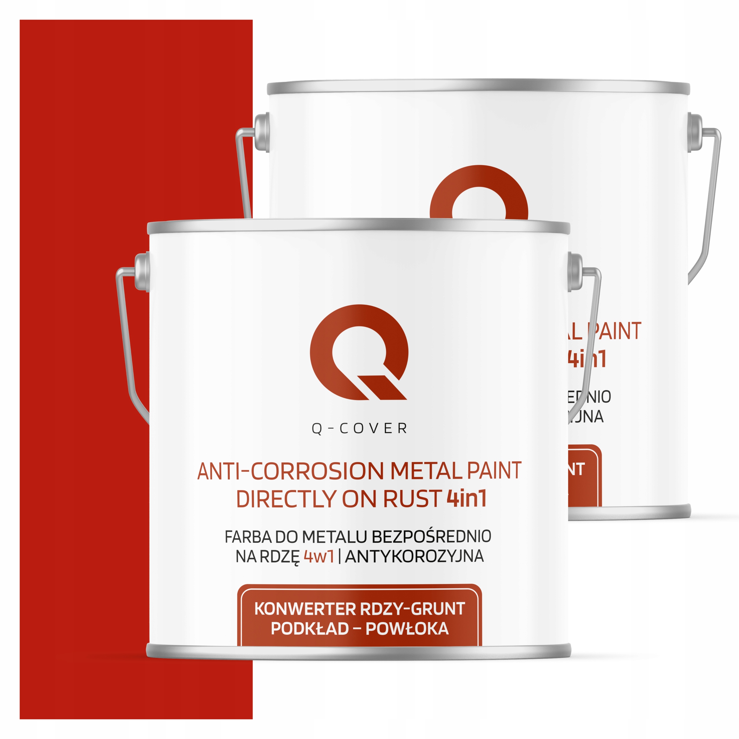 Farba Priamo na hrdzu Metal Aluminium Oceľ 5L 4v1 Lesk Červená