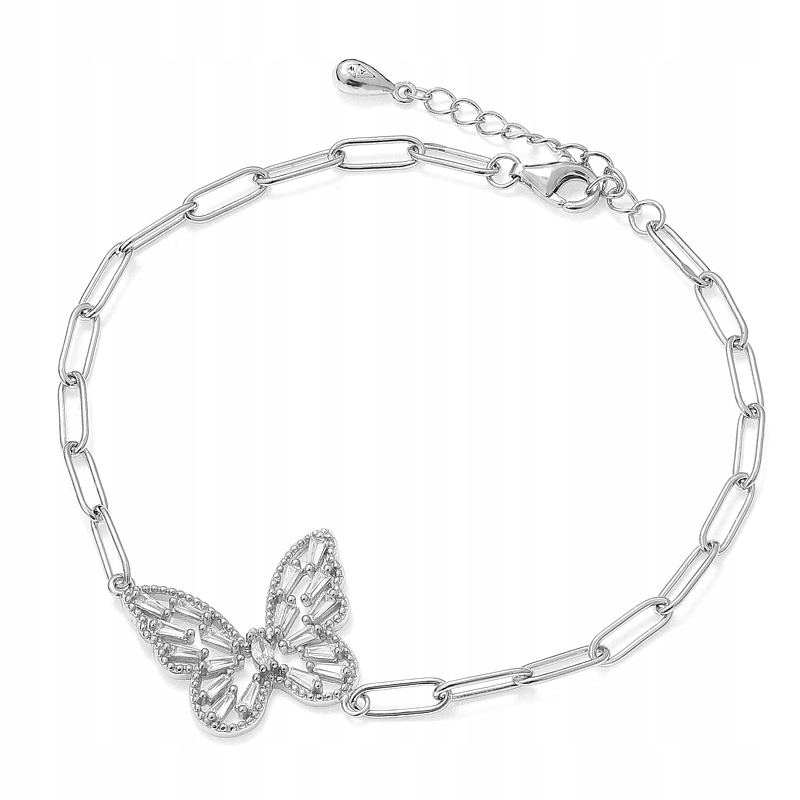 Stříbrný náramek Ag 925 rhodiovaný motýl B05135