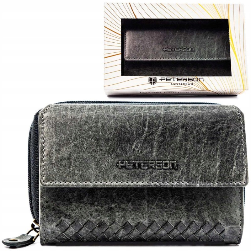 Minimalistická dámská peněženka z přírodní stínované kůže Rfid Peterson