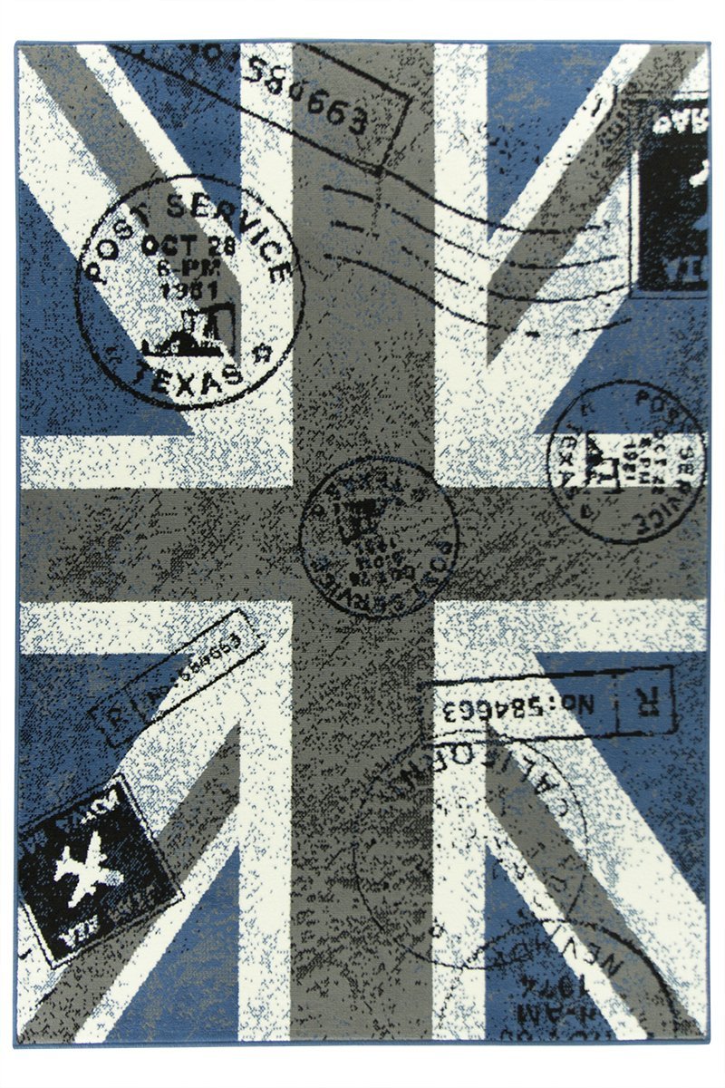 

100x150 cm Dywan Młodzieżowy Flaga Niebieski Szary