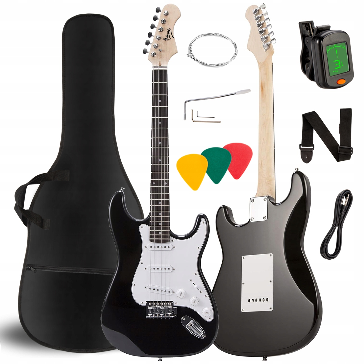 Gitara Elektryczna Stratocaster 4/4 39'' Sss Z Pokrowcem I Tunerem