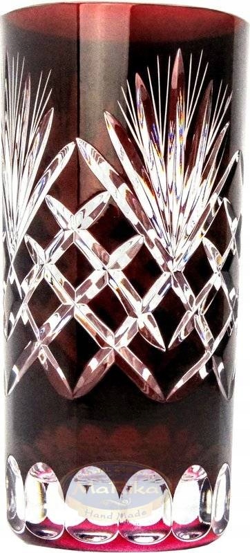 Rubinowe kryształowe szklanki do wody i drinków Linia Ananas