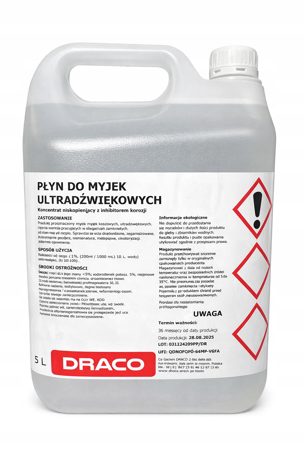 Účinný Koncentrát pro ultrazvukové myčky Basic Draco 10L