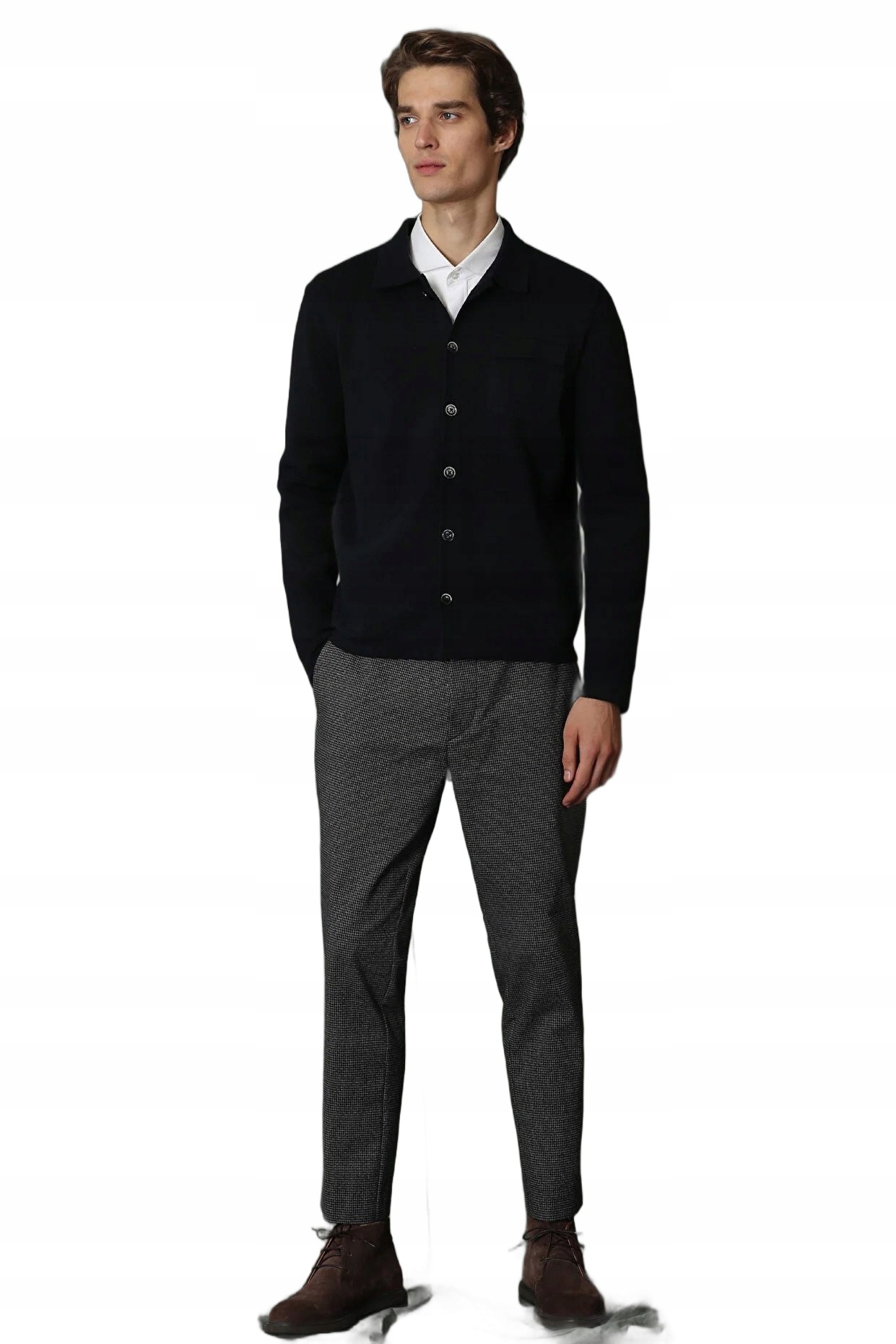 Lufian Pánské Kalhoty Jednoduché Šedé Melírované Casual Pro Každodenní Nošení 48 5DA