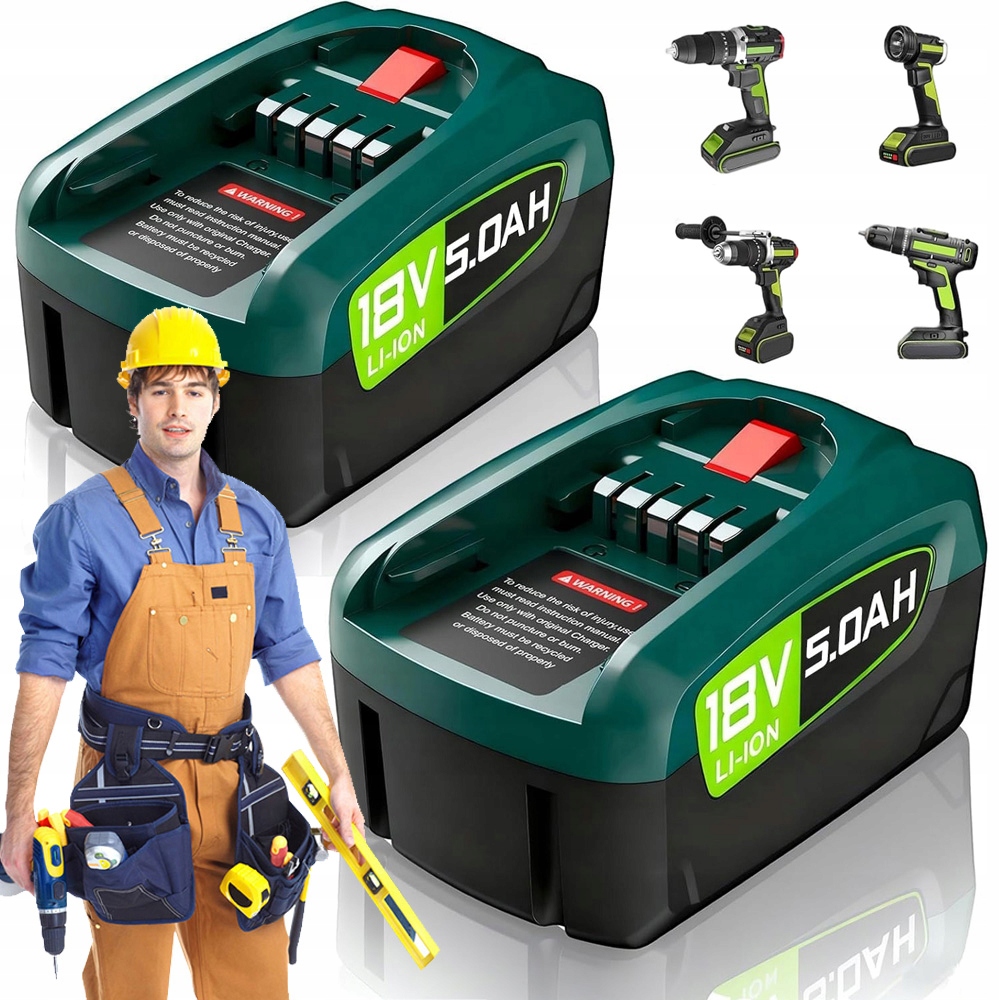 Akumulátor Baterie Pro Bosch 18V 5000MAH, Sada 2 Kusů Zahradního Nářadí