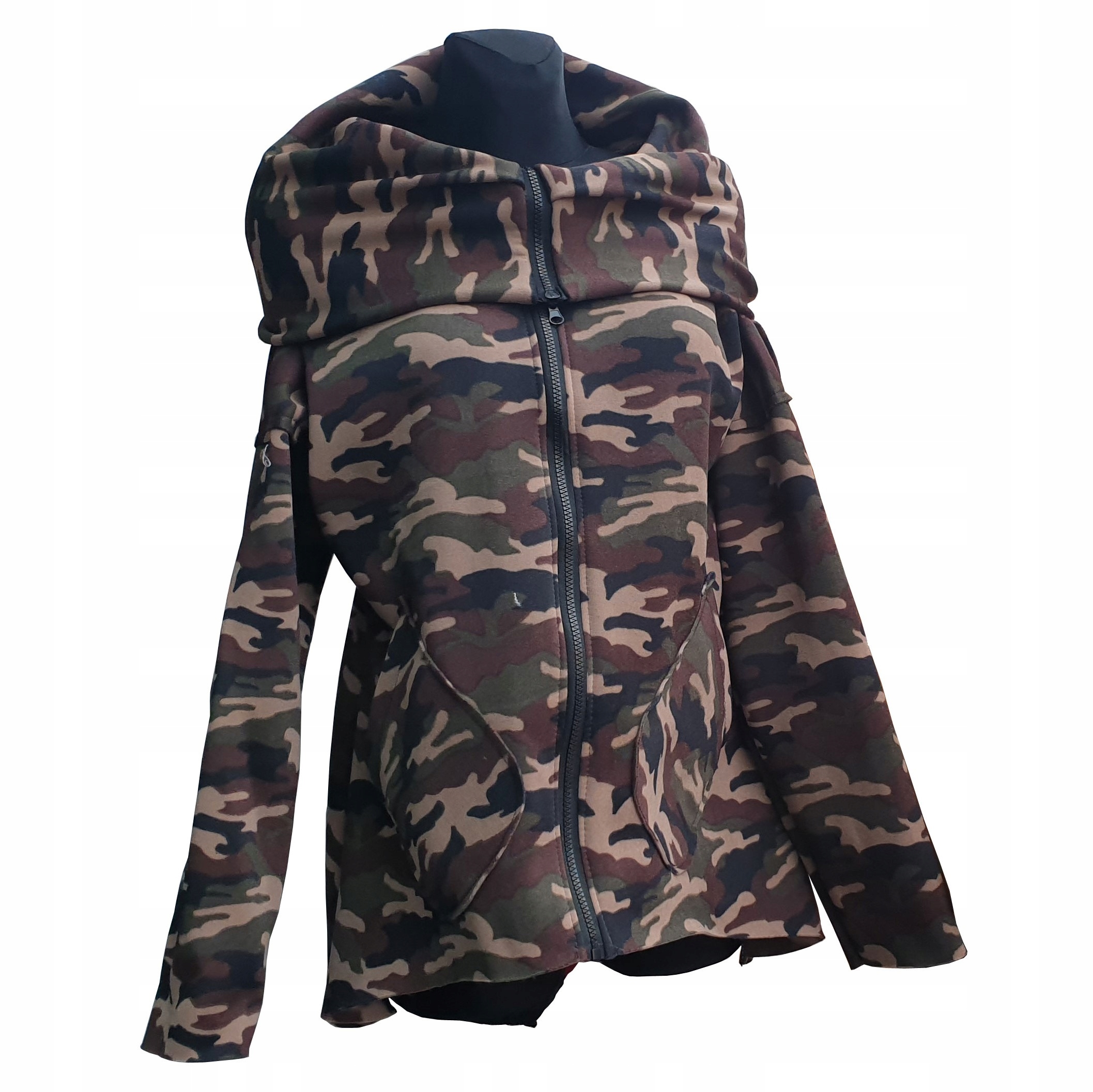 

Asymetryczna Bluza Tunika Kardigan Komin Kaptu XXL