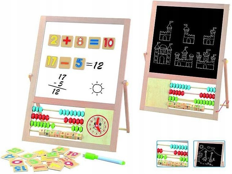 

Tablica Edukacyjna Magnetyczna 6w1 Akcesoria Gąbka