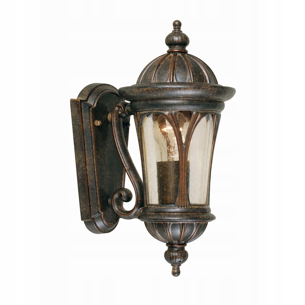 Nástenná lampa vonkajšia starnúca hnedá, klasická retro Elstead