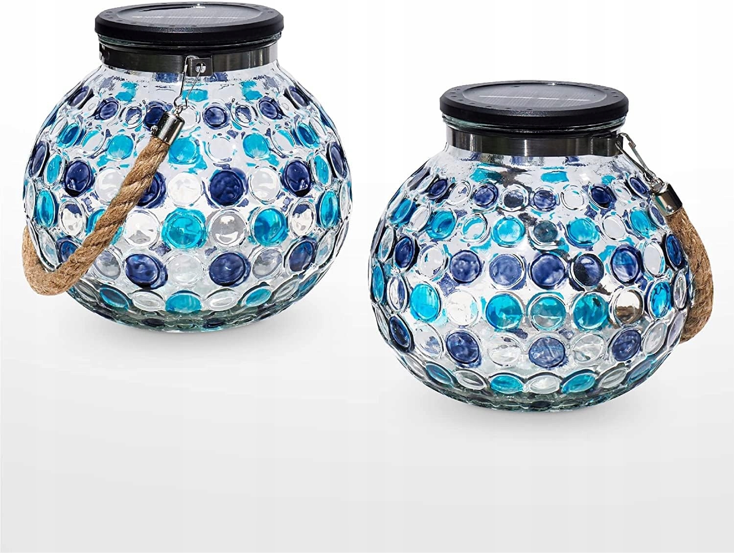 2X Solární Zahradní Lampa Do Zahrady Dekorativní Stojací Lampion Stínový Efekt