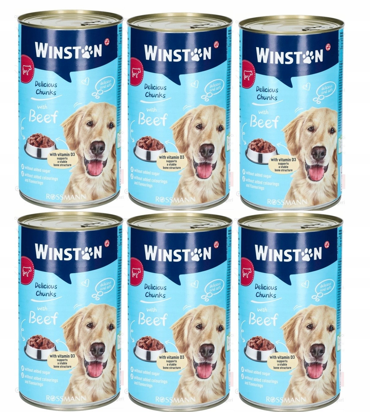 Levně 6 x Winston Kompletní mokré Krmivo pro dospělé psy, s hovězím masem 1240 g