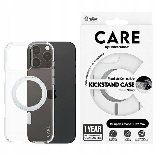 Puzdro Care od PanzerGlass s výklopným stojanom a MagSafe pre iPhone 16 Pro Max