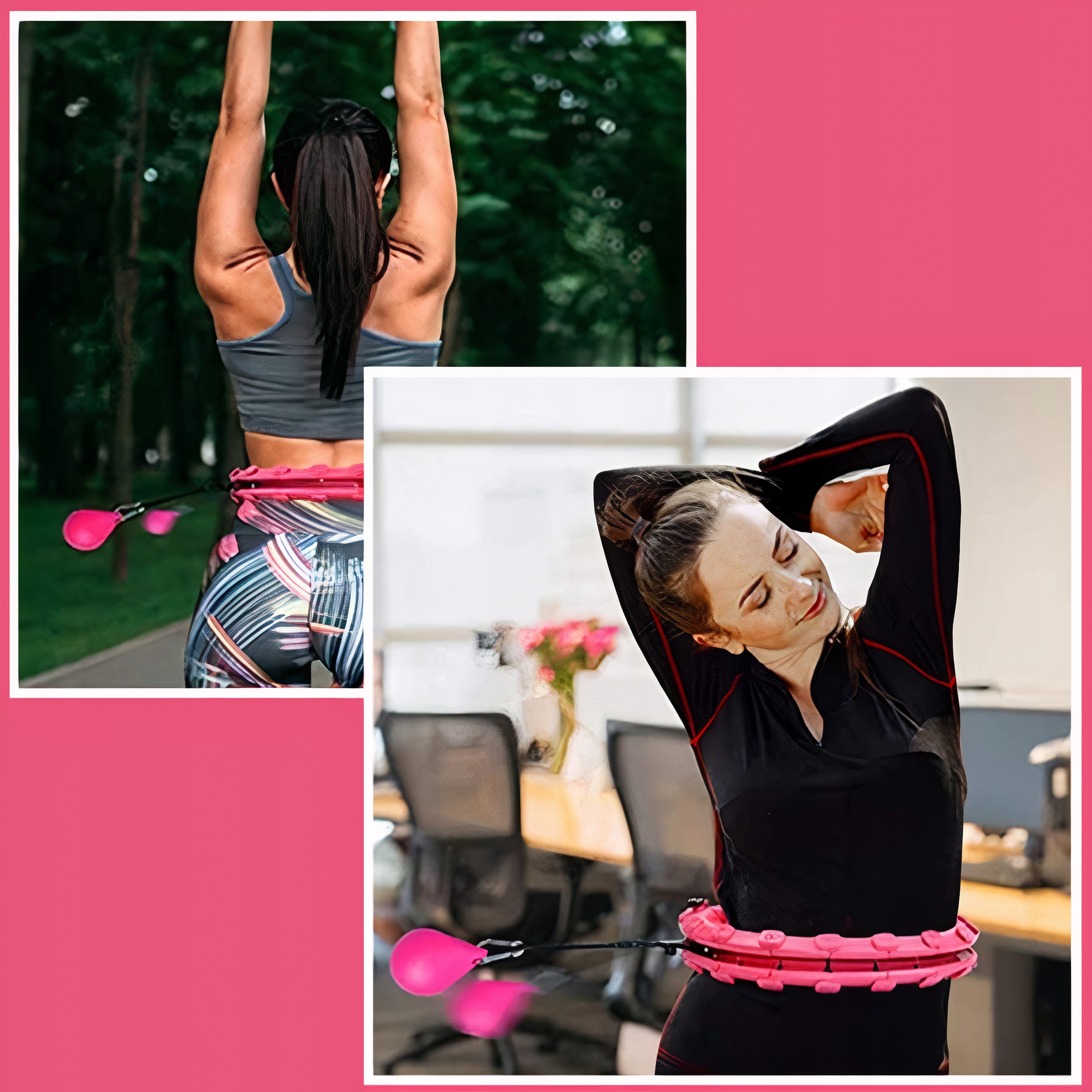 HULA HOP Z OBCIĄŻENIEM WYPUSTKAMI ODCHUDZAJĄCE FITNESS SKŁADANE SMART FIT Kod producenta Hulahop_purple